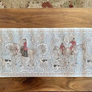 5 Rolls VTG 25yds Seabrook Designs Wallpaper Border Paisley English Hunt Horse